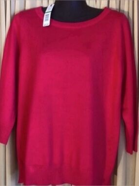 Joseph A. Large Pink Sweater 3/4 Sleeves (NWT)